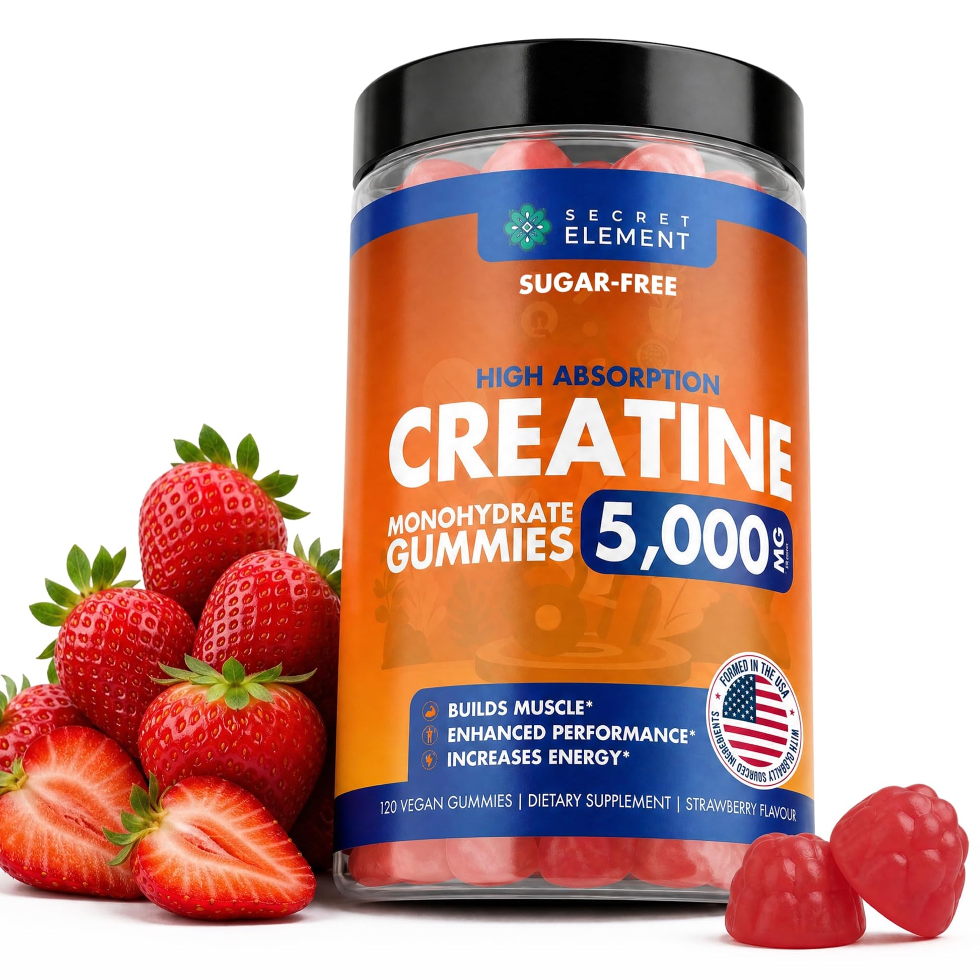 Secret Element Creatine Monohydrate Gummies 120 Count