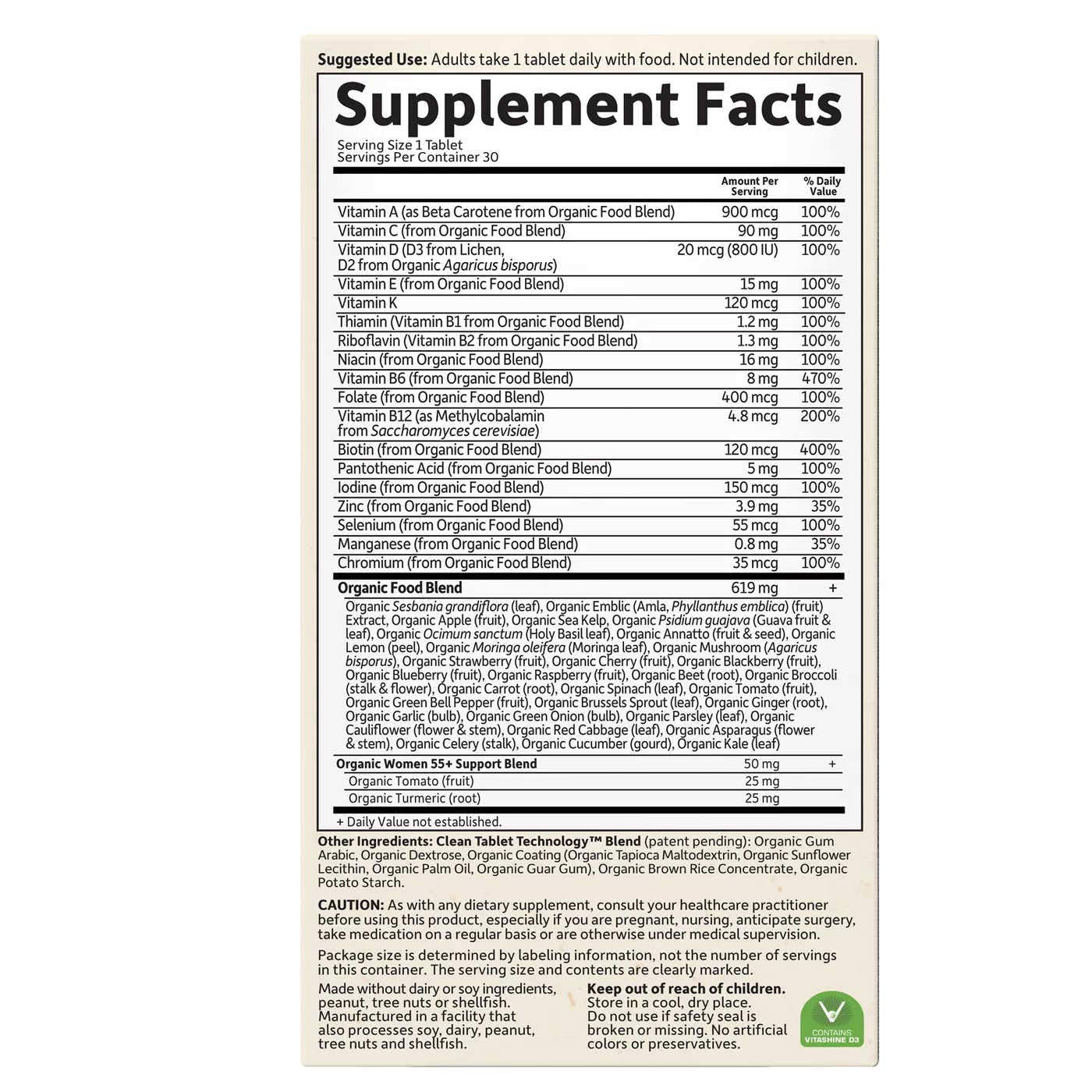 Garden of Life mykind Organics Women 55+ 30 Tablets