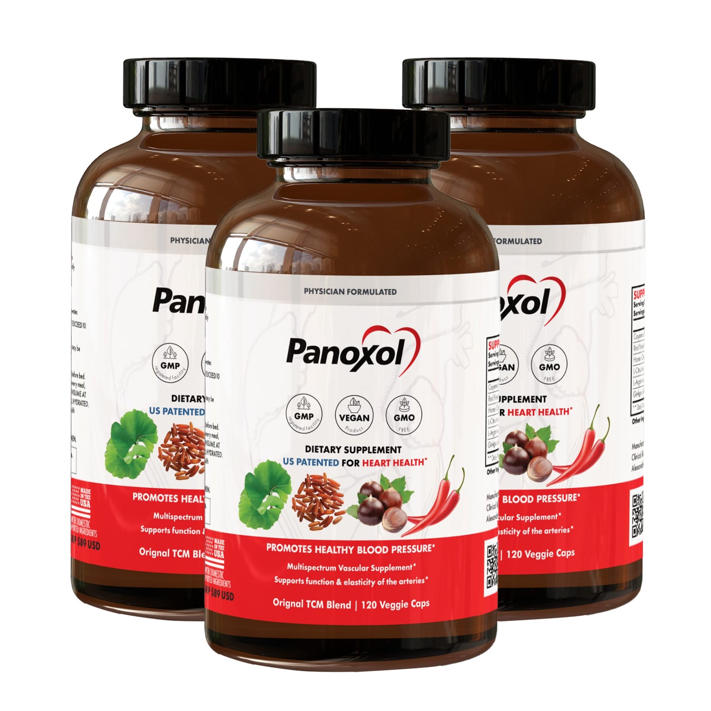 Panoxol Blood Pressure Supplements Nitric Oxide Capsules 360