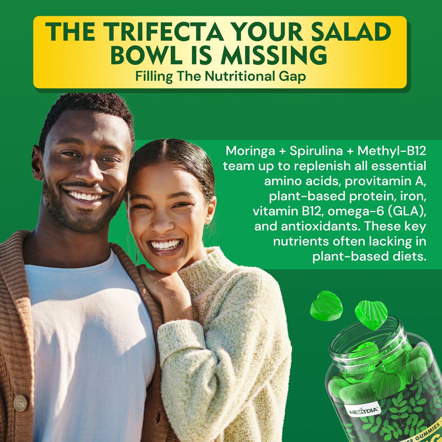 Nextdia Moringa Gummies 1000mg, 60 Count