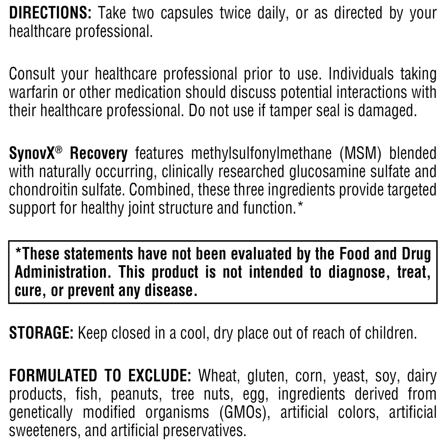 XYMOGEN SynovX Recovery Capsules 120 Count
