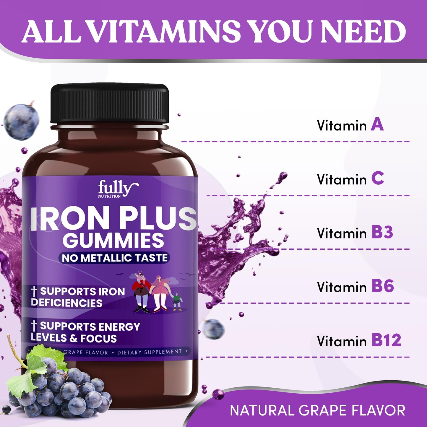 FULLY NUTRITION Iron Gummies Gummy 100 Gummies