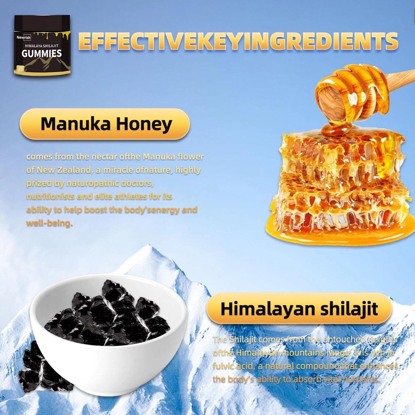 Newrish Shilajit Gummies 30 Count