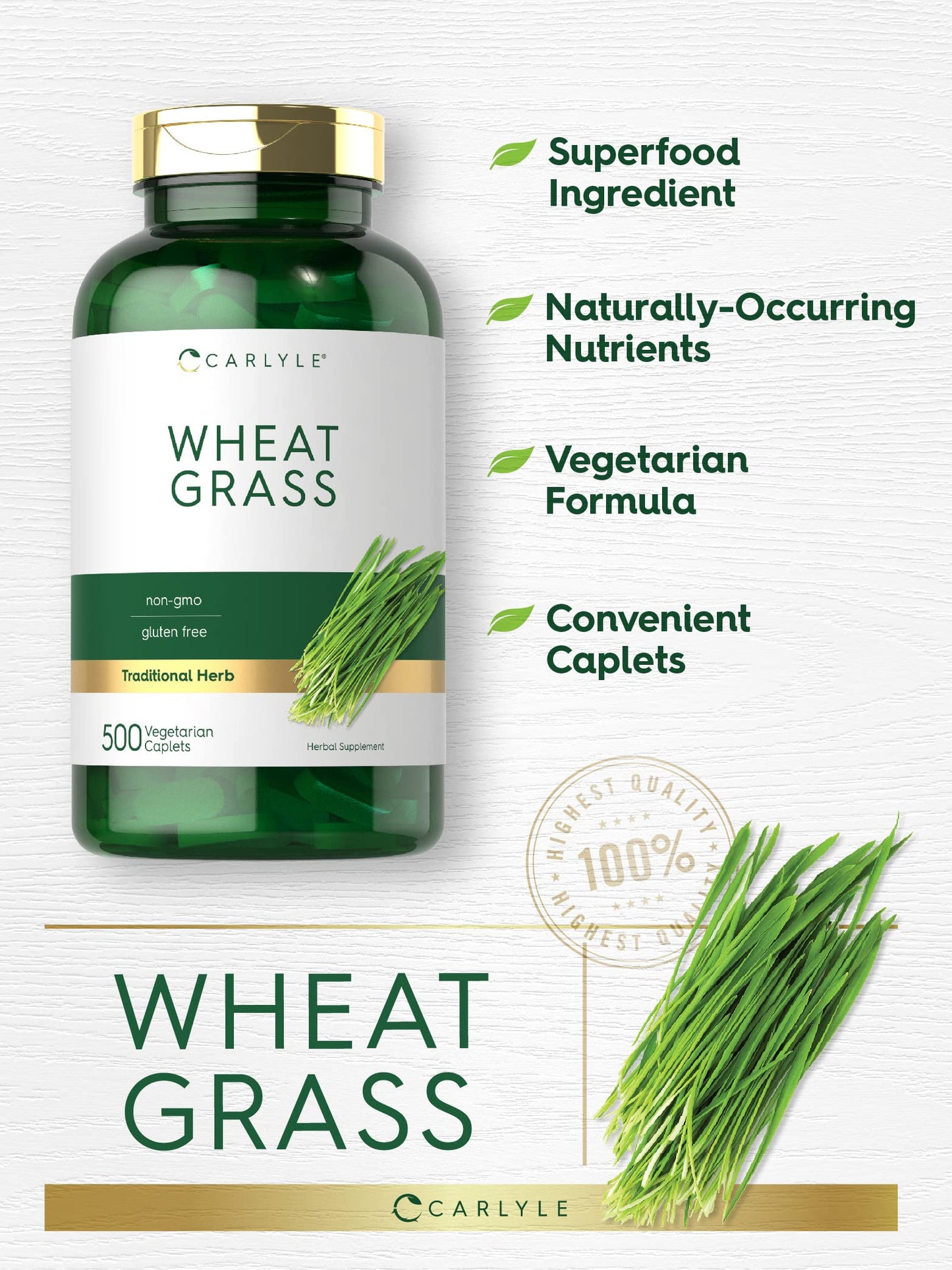 Carlyle Wheat Grass Supplement Caplets 500