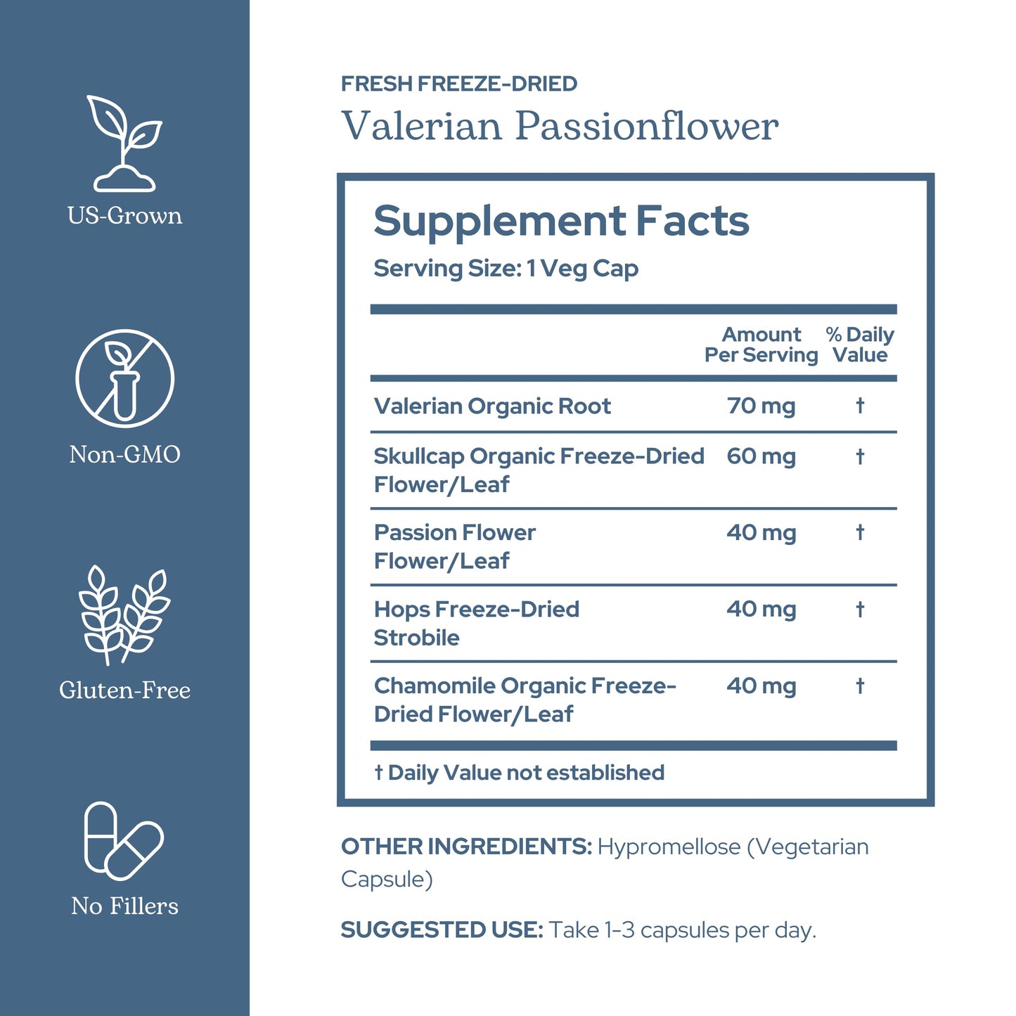 Eclectic Institute Valerian Passion Flower Capsules, 90 Capsules