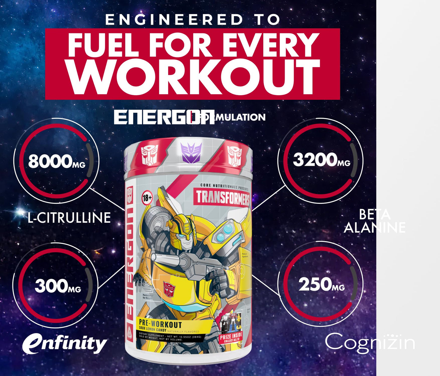 Core Nutritionals Transformers Energon Pre Workout Powder 16 Servings