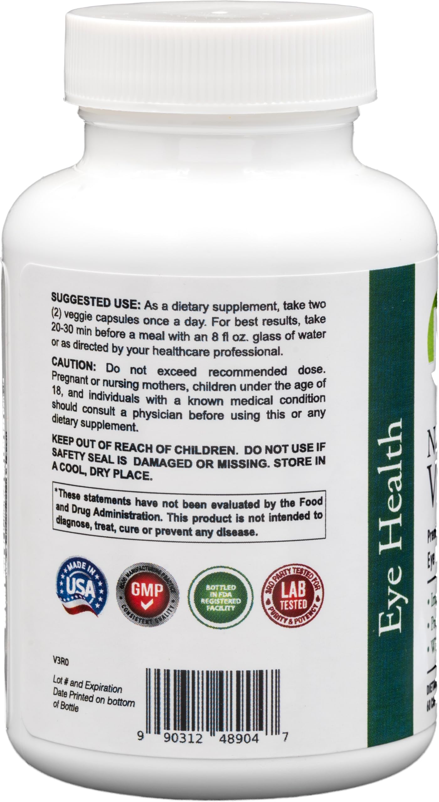 Dr's Nature & Nutrition Vision Care Eye Vitamins & Eye Supplement with Lutein & Zeaxanthin for Macular Health & Blue Light Protection Capsules, 60 Count