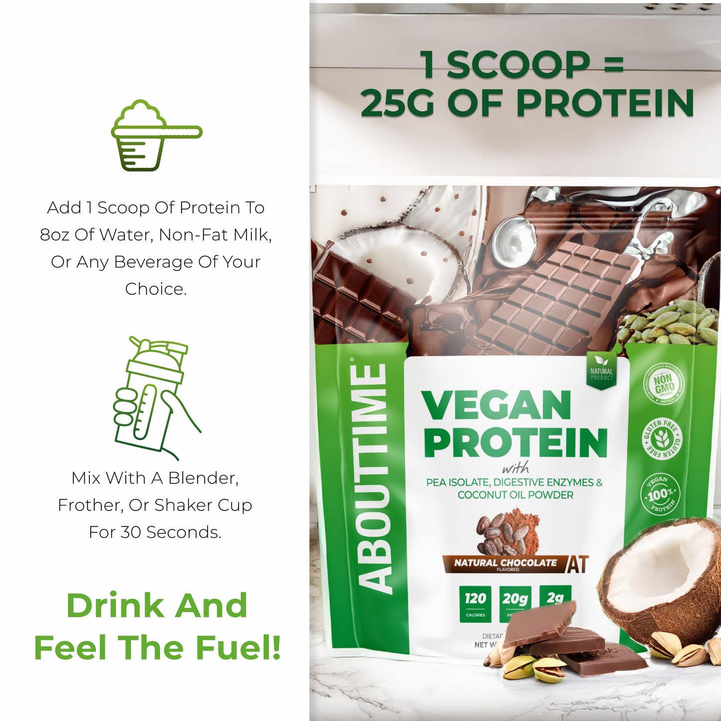 About Time Vegan Protein Powder 32 Servings