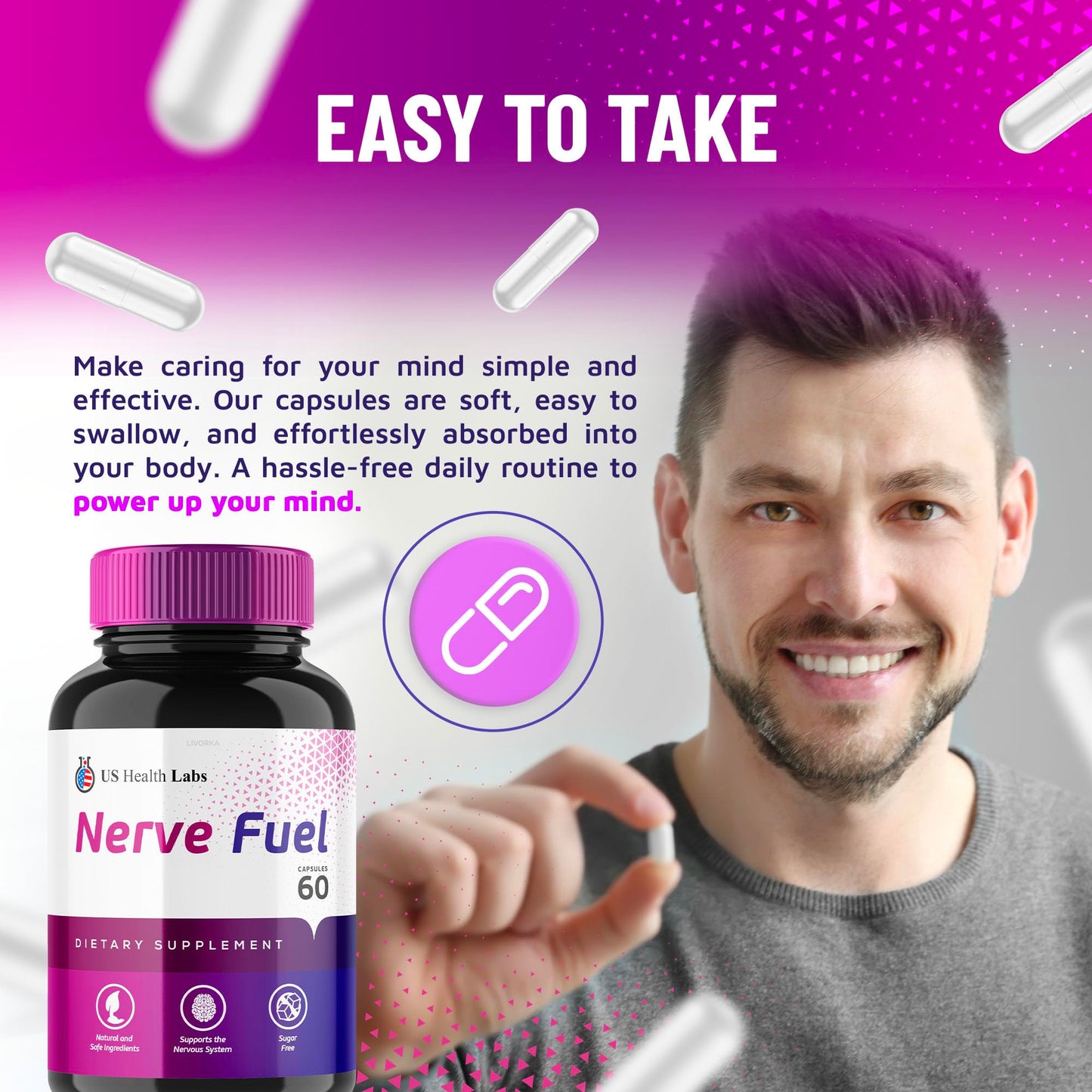 LIVORKA Nerve Fuel Capsules, 300 Capsules