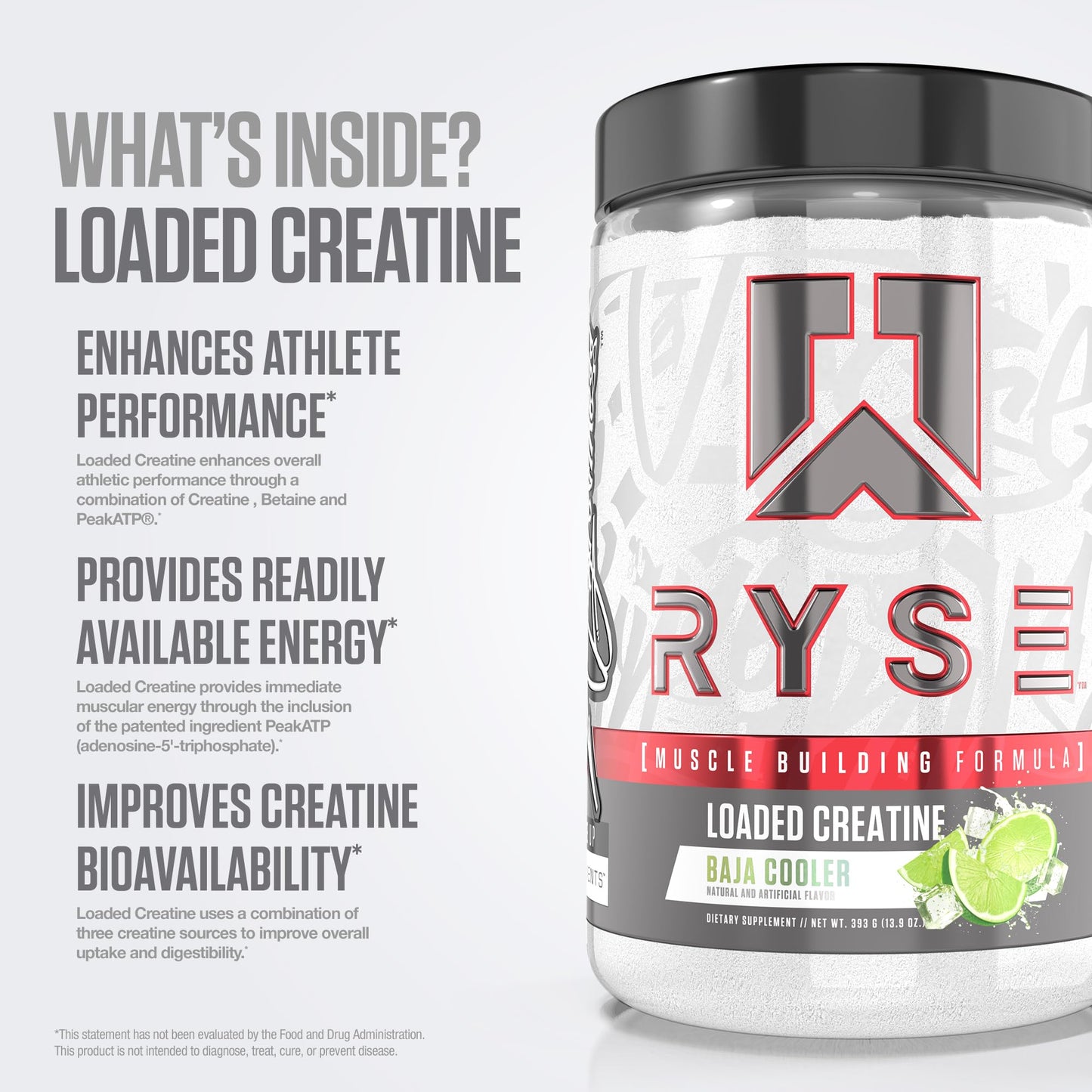 RYSE Up Supplements Loaded Creatine Powder 11.32 Ounce