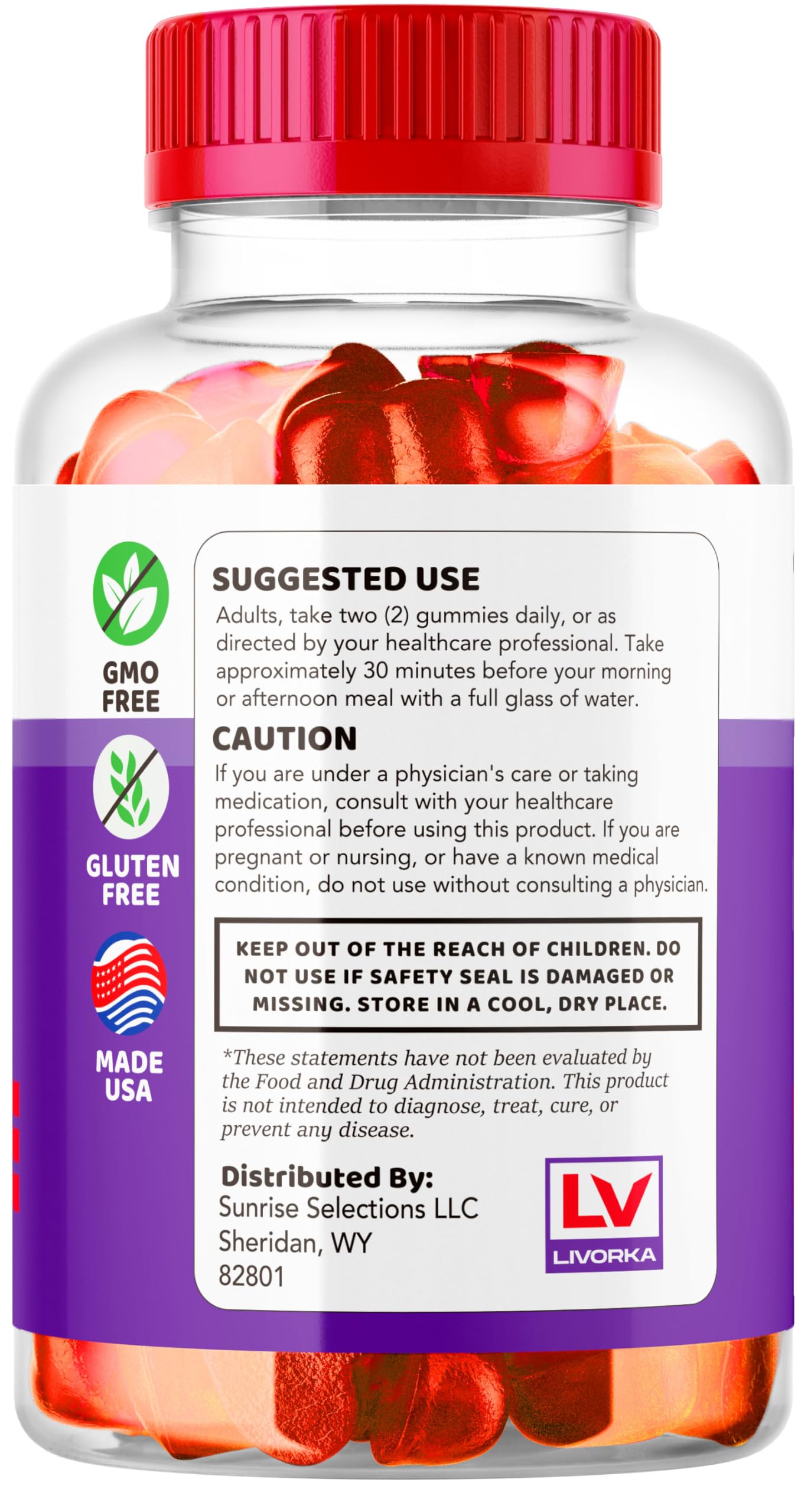 LIVORKA KetoGlow Keto ACV, 60 Gummies