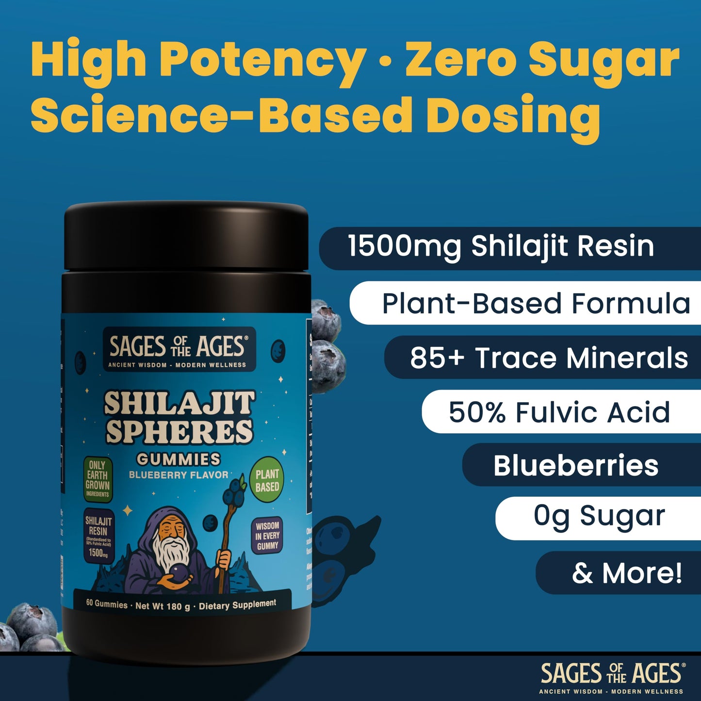 Sages Of The Ages Shilajit Gummies, 60 Count