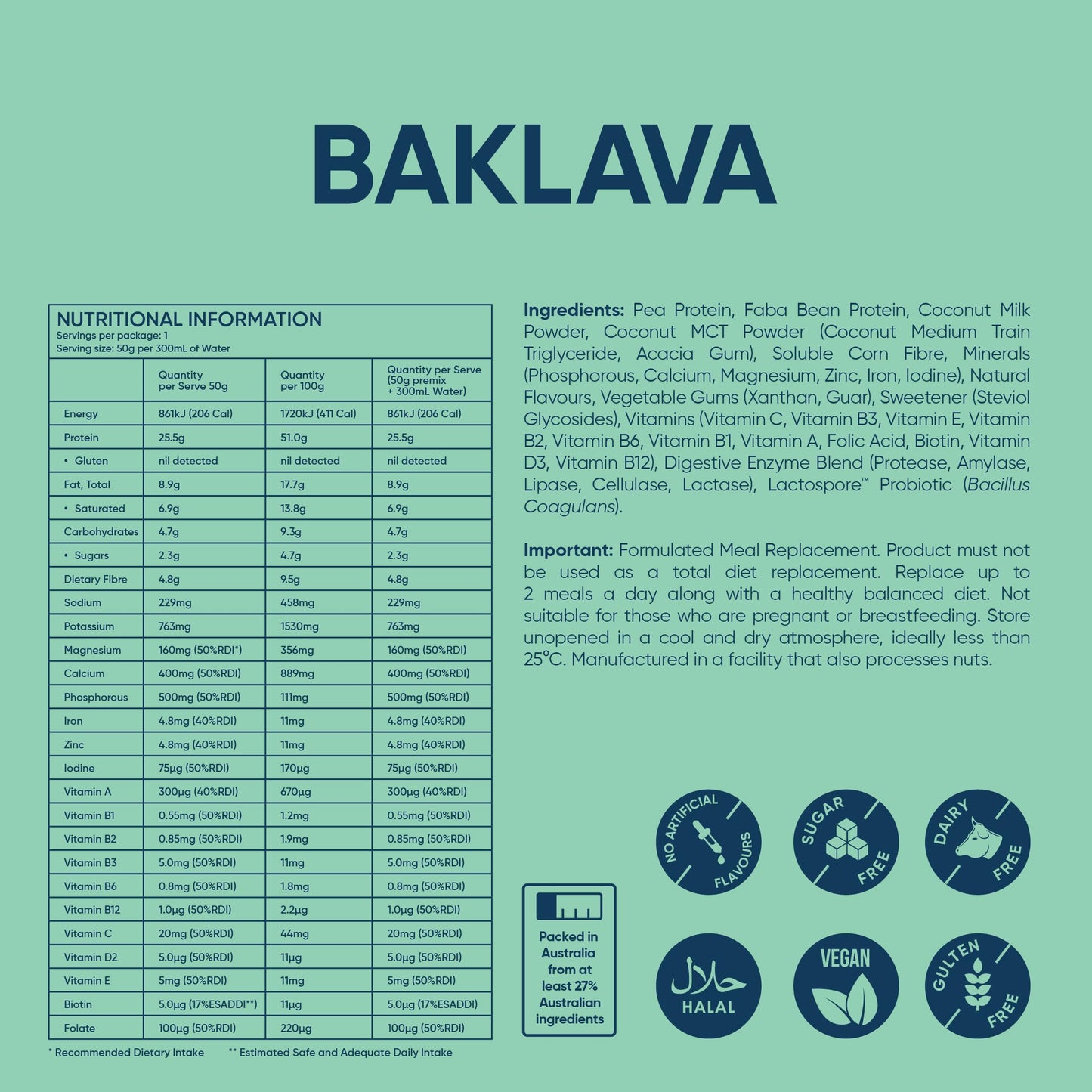 Daily Shake Baklava Powder 17.6 Ounce