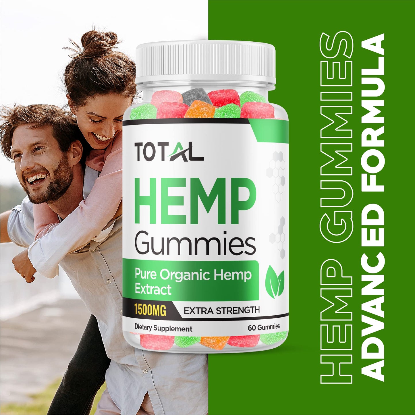 Purvia Total Hemp Gummies Maximum Strength Formula, Gummy, 60 Count
