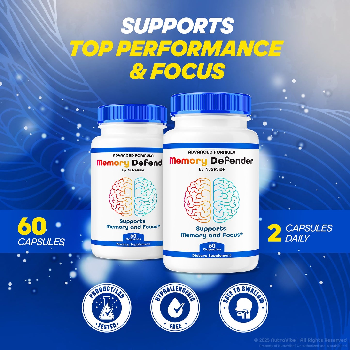 NutraVibe Memory Defender Capsule, 60 Capsules