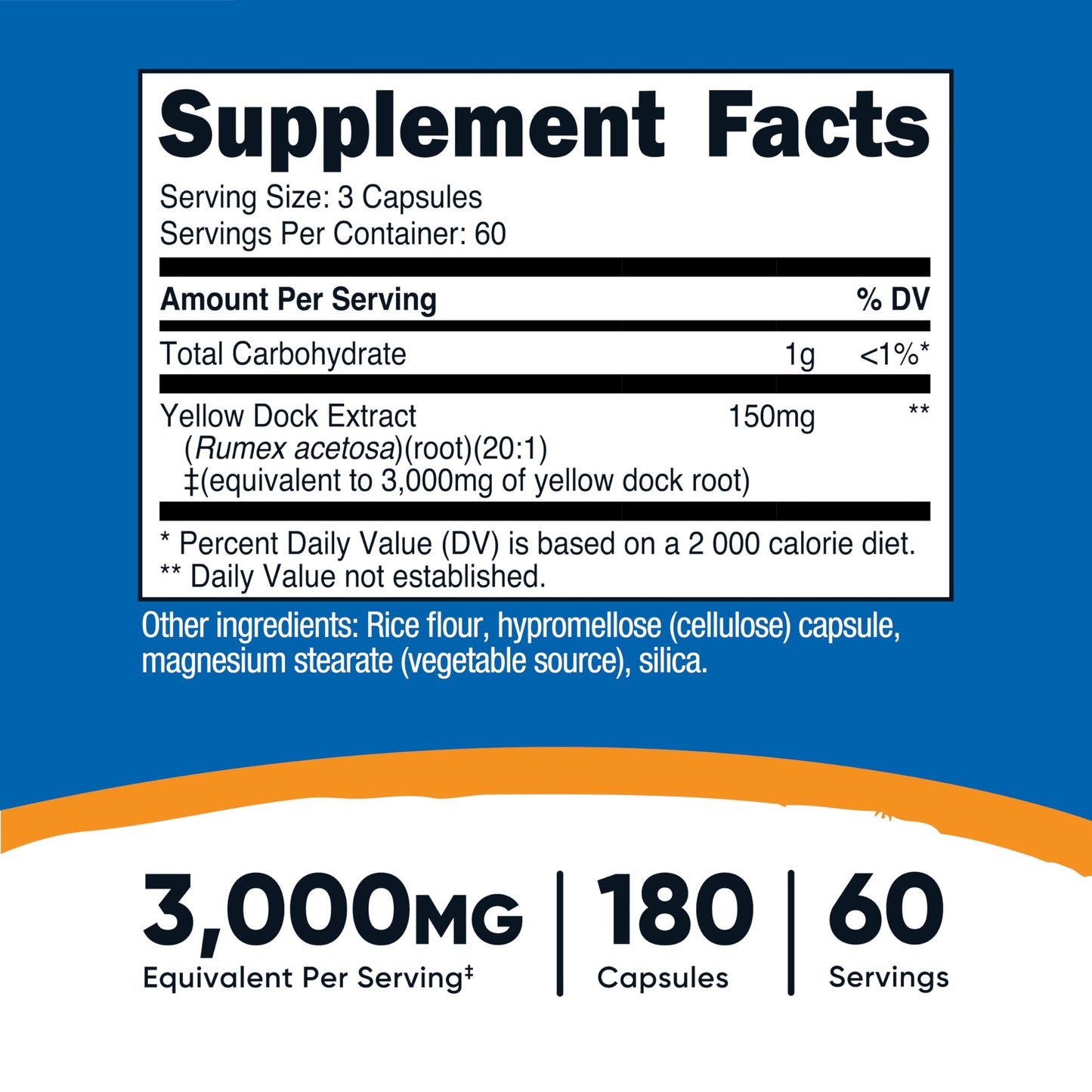 Nutricost Yellow Dock Extract Capsules 180 Count