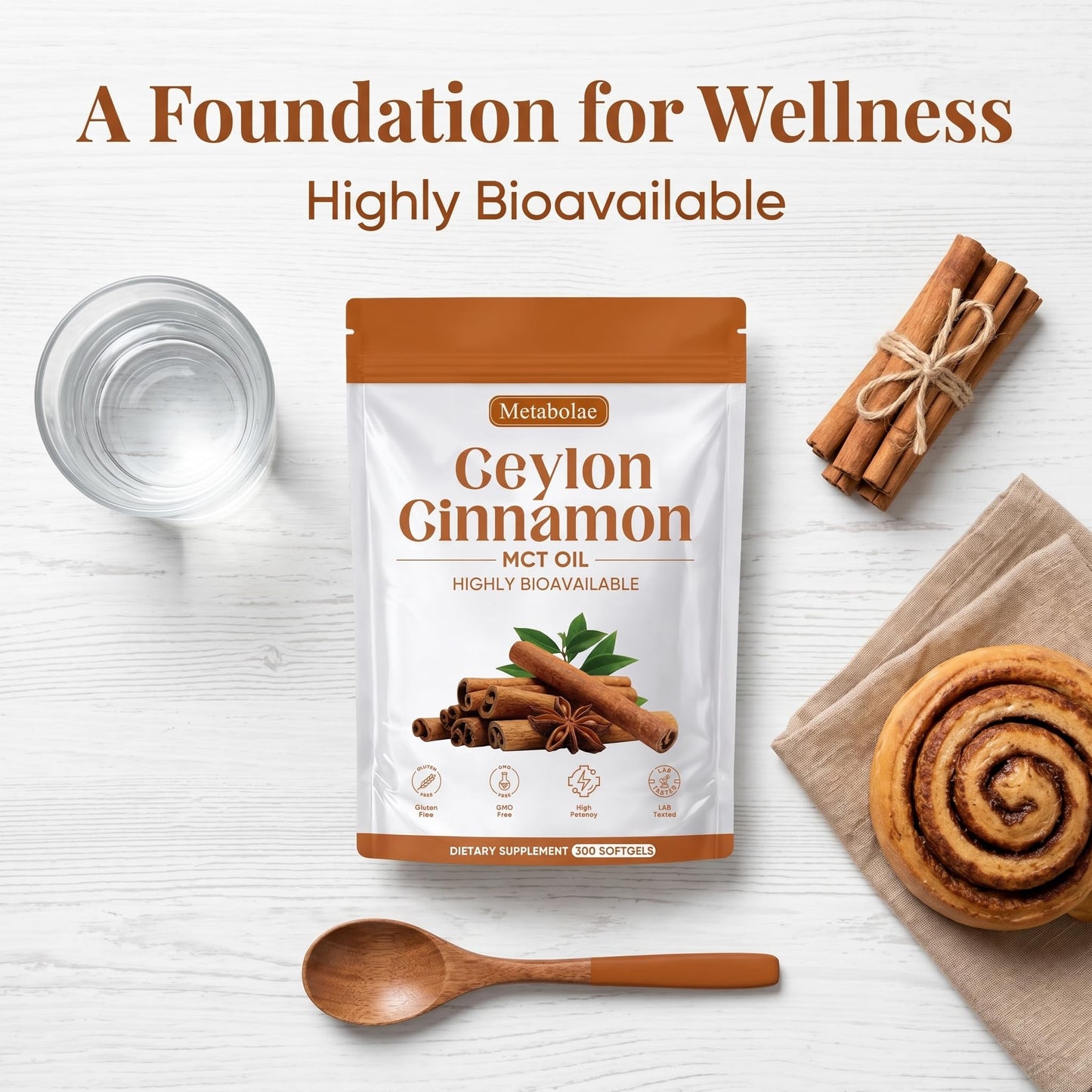 Jqewlg Metabolae Ceylon Cinnamon Softgels 300