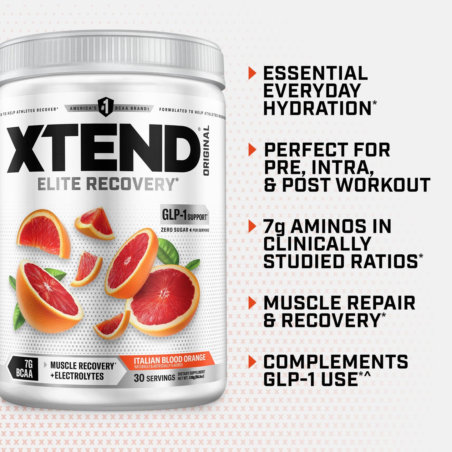 Xtend Original BCAA Italian Blood Orange Powder 13.2 Ounce