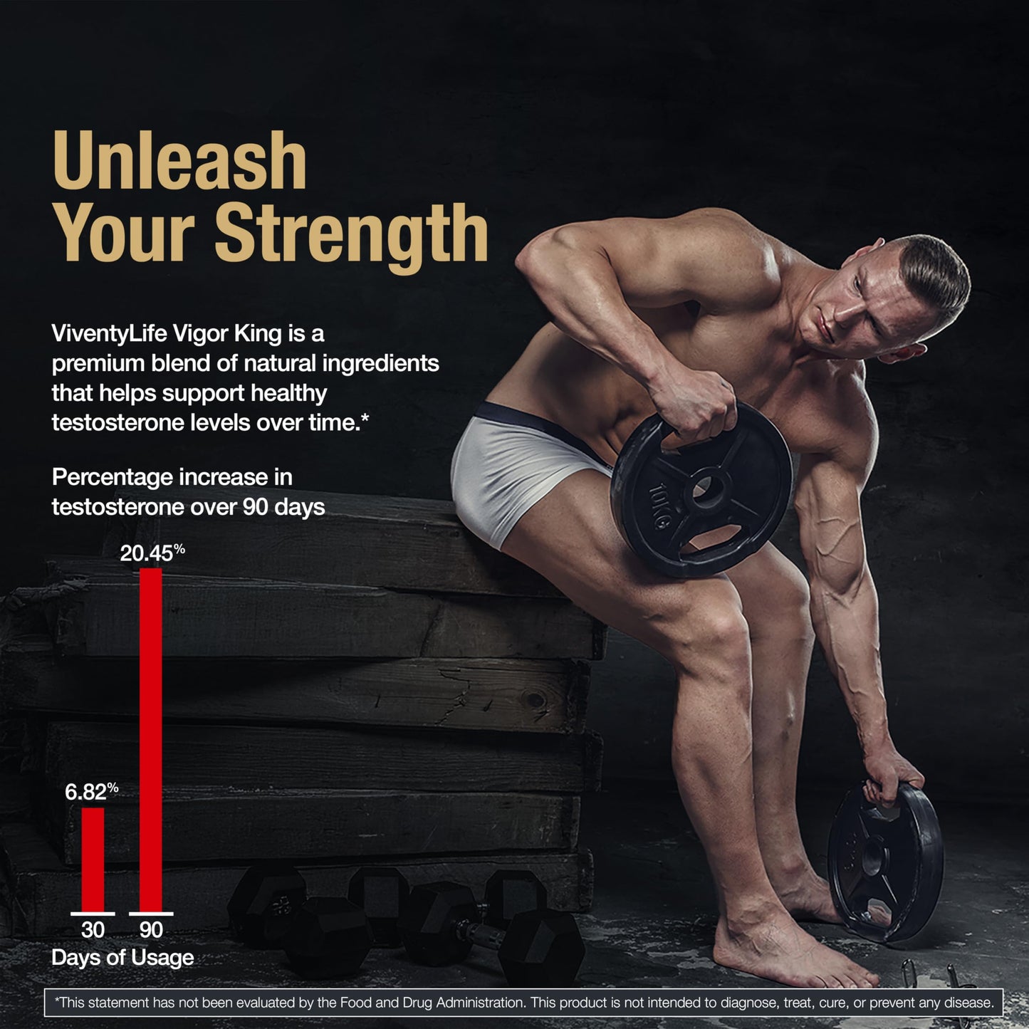 ViventyLife Testosterone Booster Supplement for Men Capsule, 90 Capsules