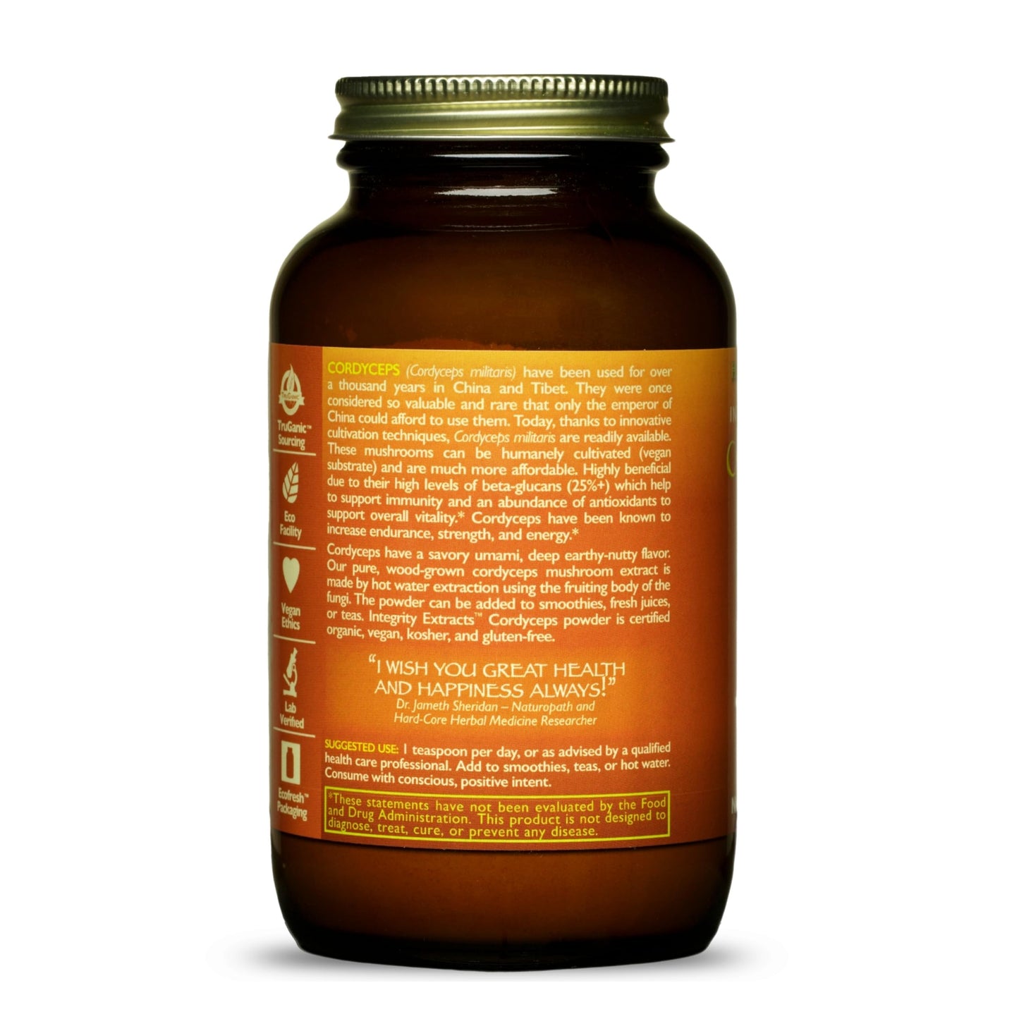 HEALTHFORCE SUPERFOODS Integrity Extracts Cordyceps Powder 130 Grams