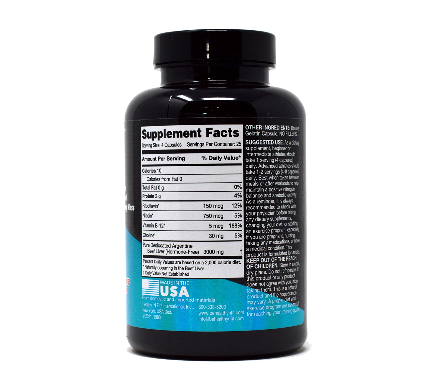 Healthy 'N Fit Triple Potency Beef Liver Capsules, 100 Count