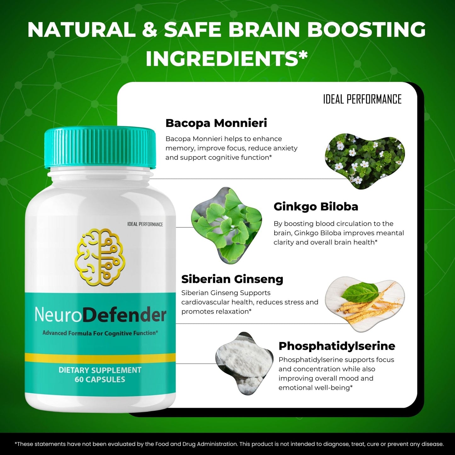 IDEAL PERFORMANCE Neuro Defender 120 Capsules