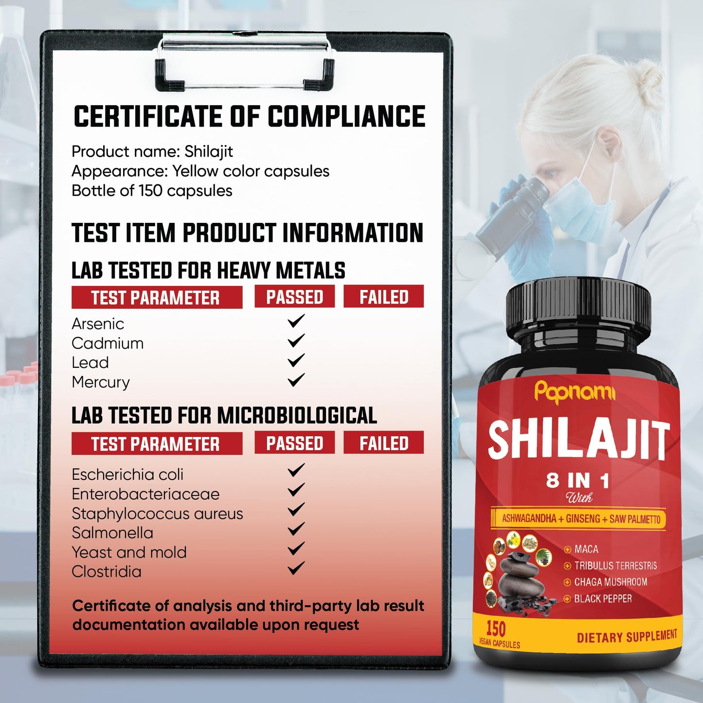 Papnami Shilajit Himalayan Supplement for Men & Women Capsule 150 Count