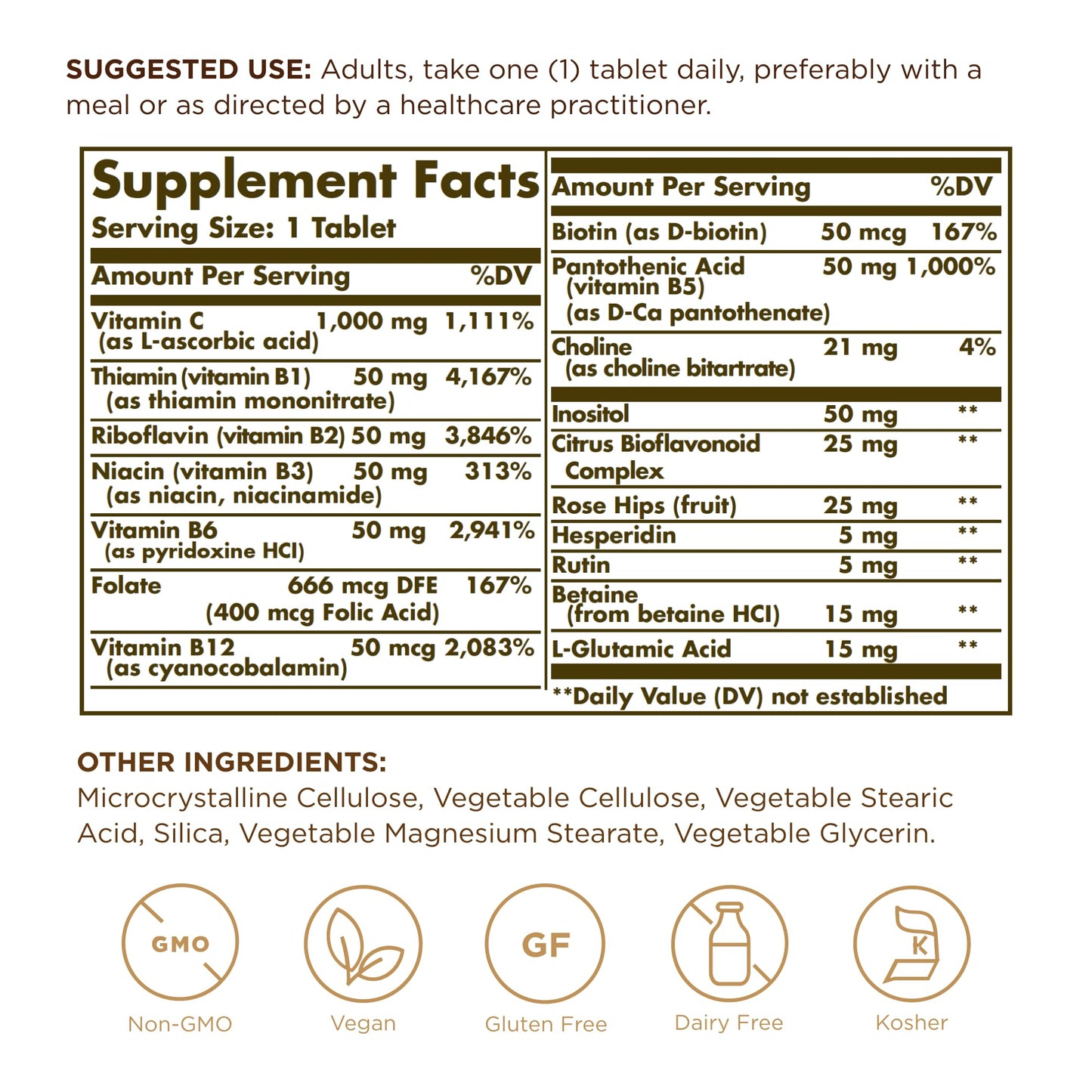 Solgar Ultimate B+C Complex Stress Formula 90 Tablets