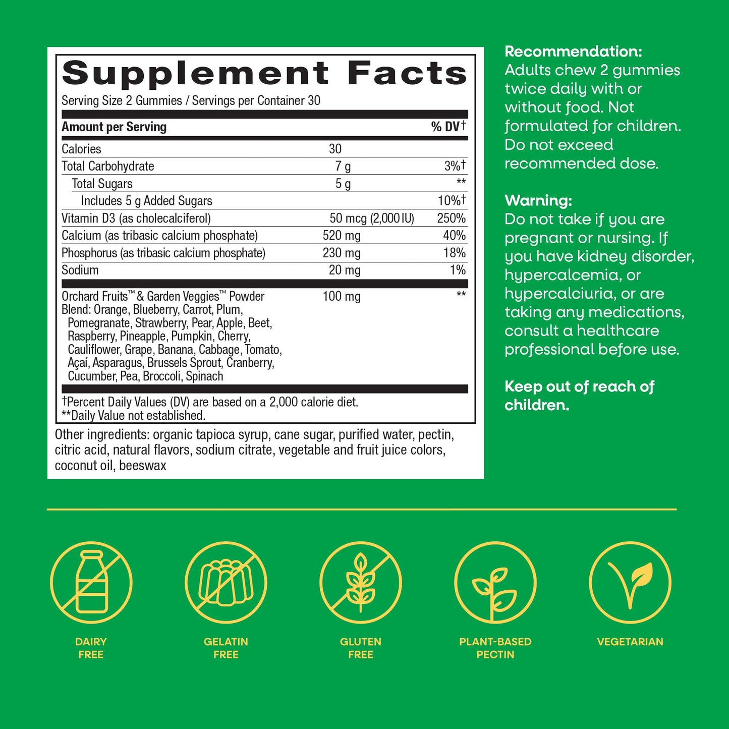 Nature's Way Alive! Chewable Calcium Gummies with Vitamin D3, 180 Gummies
