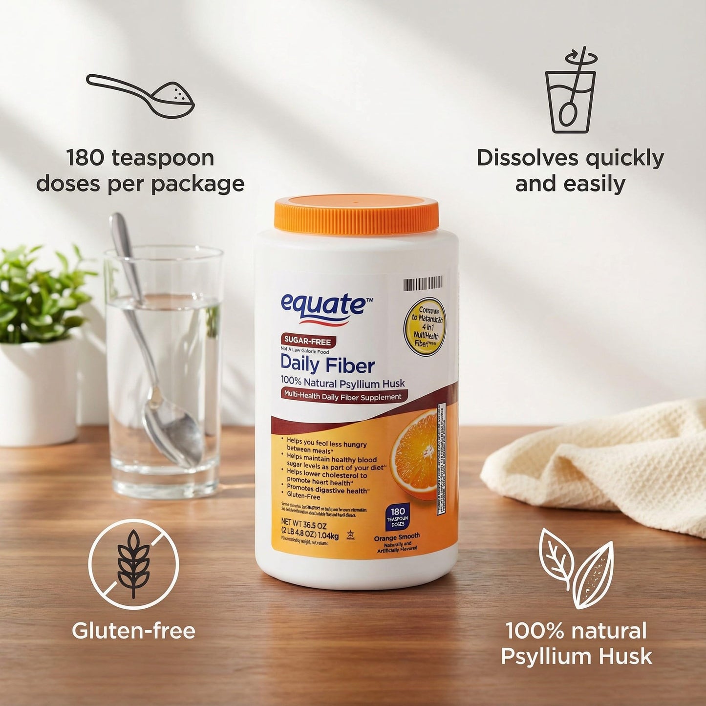 Generic Psyllium Husk Fiber, Powder, 36.8 oz