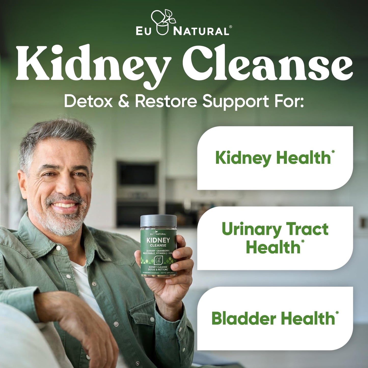 Eu Natural Kidney Cleanse Detox Supplement 60 Capsules