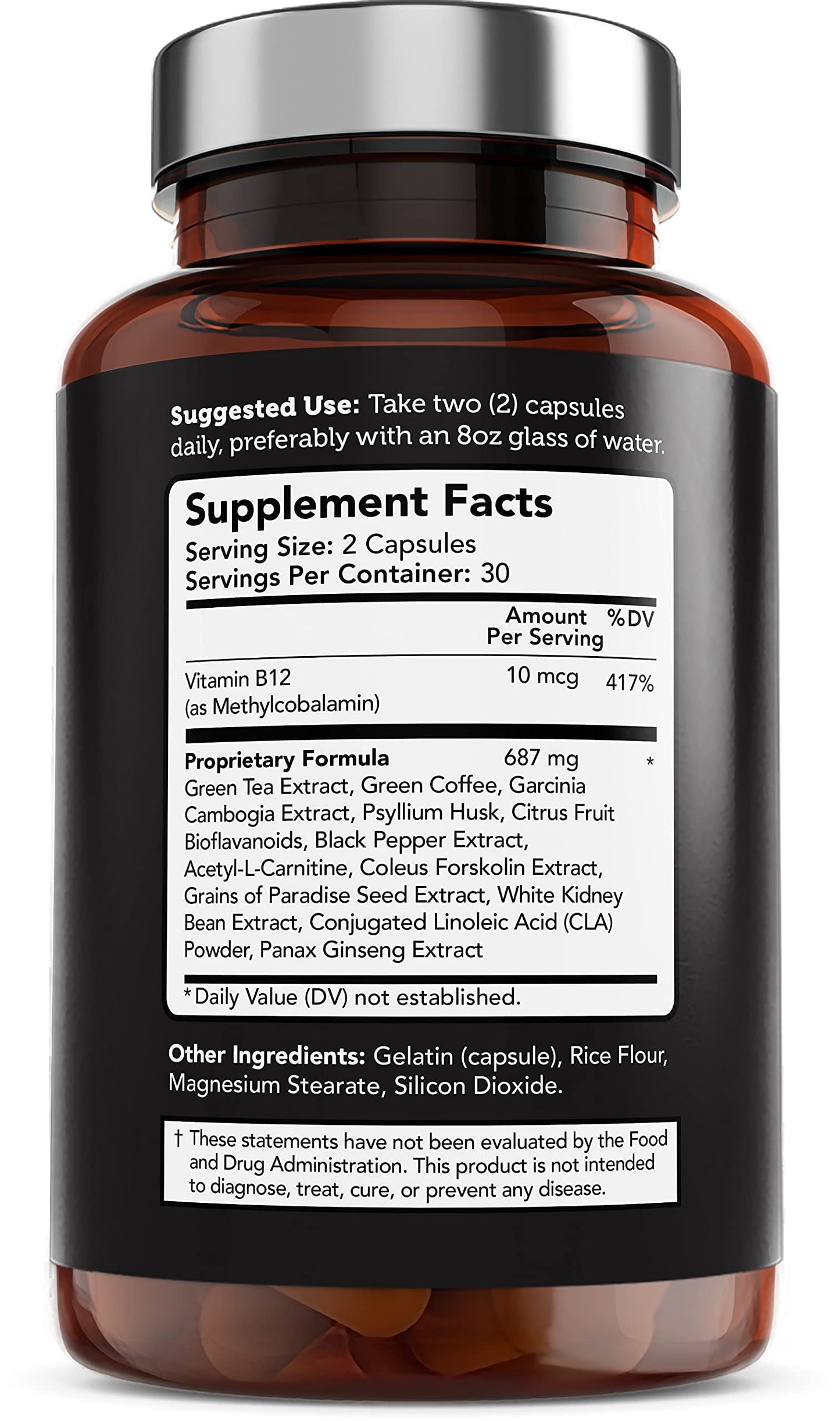 Vitamin Bounty Advanced Thermogenic Fat Burner for Men & Women - Burn X13 Weight Loss Supplement with 13 Powerful Ingredients - Metabolism Booster, Energy & Appetite Control, 60 Capsules