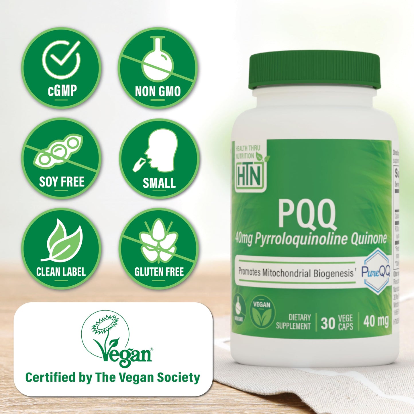 Health Thru Nutrition PQQ 40mg Capsule, 30 Count