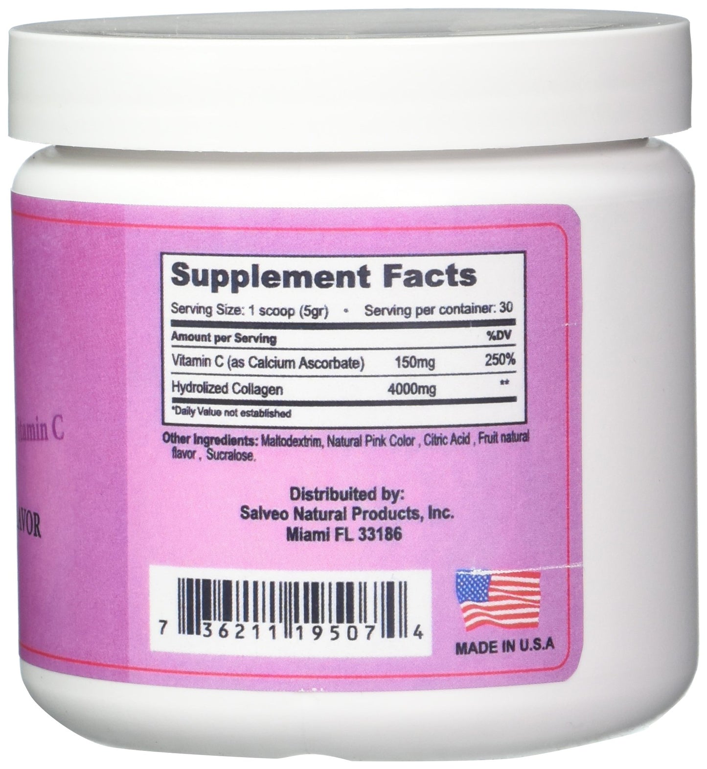 Hydro Colagina XXI Hydrolized Collagen Powder with Vitamin C, 5.3 Ounce