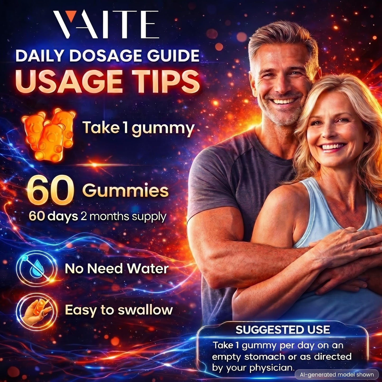 VAITE Lycopene Supplements for Men & Women 75mg 60 Gummies