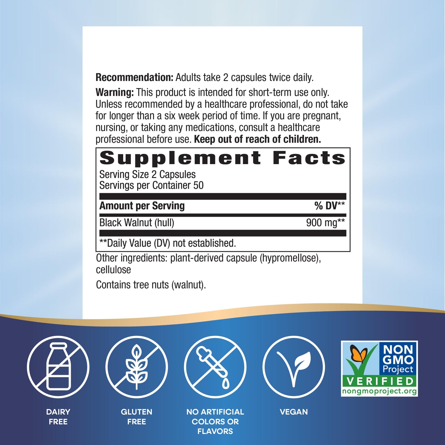 Nature's Way Black Walnut Hulls Capsules 200 Capsules