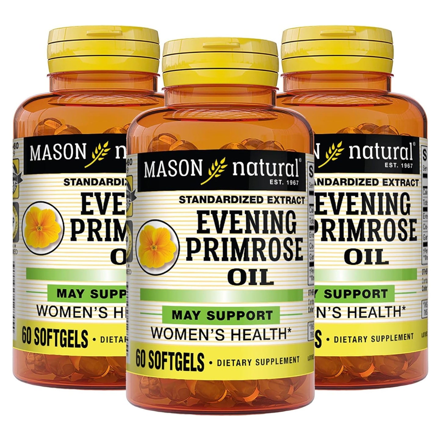 MASON NATURAL Evening Primrose Oil Softgels, 180 Count