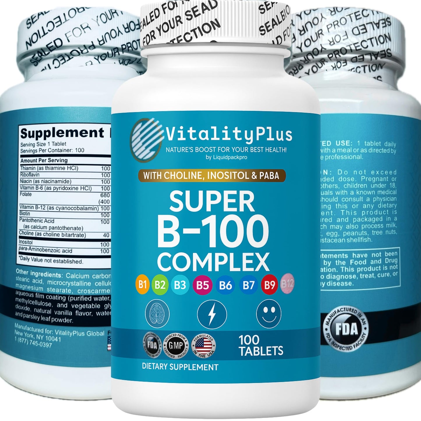 LIQUIDPACKPRO Super B-100 Complex Tablet 100 Tablets