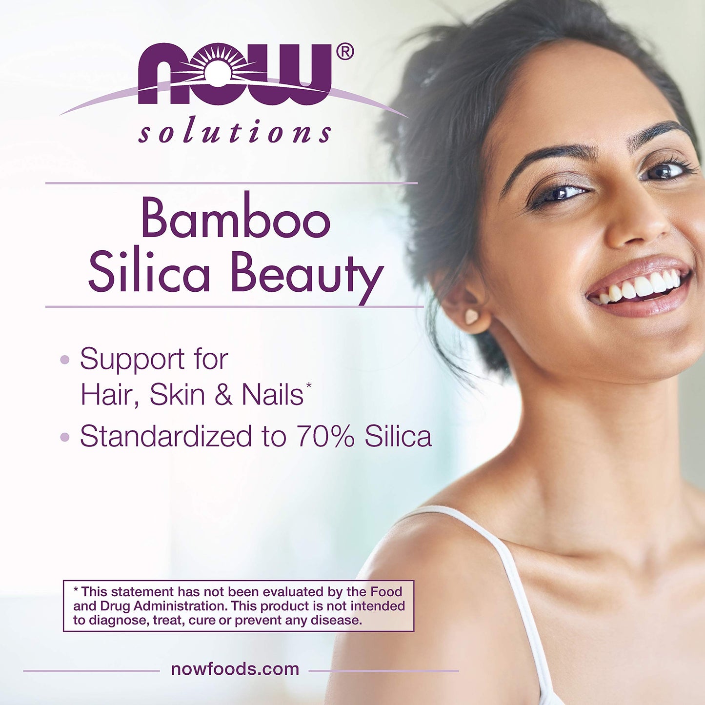 NOW Foods Bamboo Silica Beauty Capsule, 90 Veg Capsules