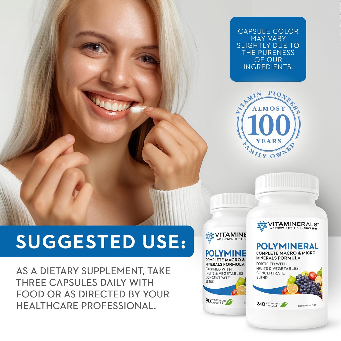 Vitaminerals 16 Polymineral Comprehensive Mineral Formula Capsule 90 Count