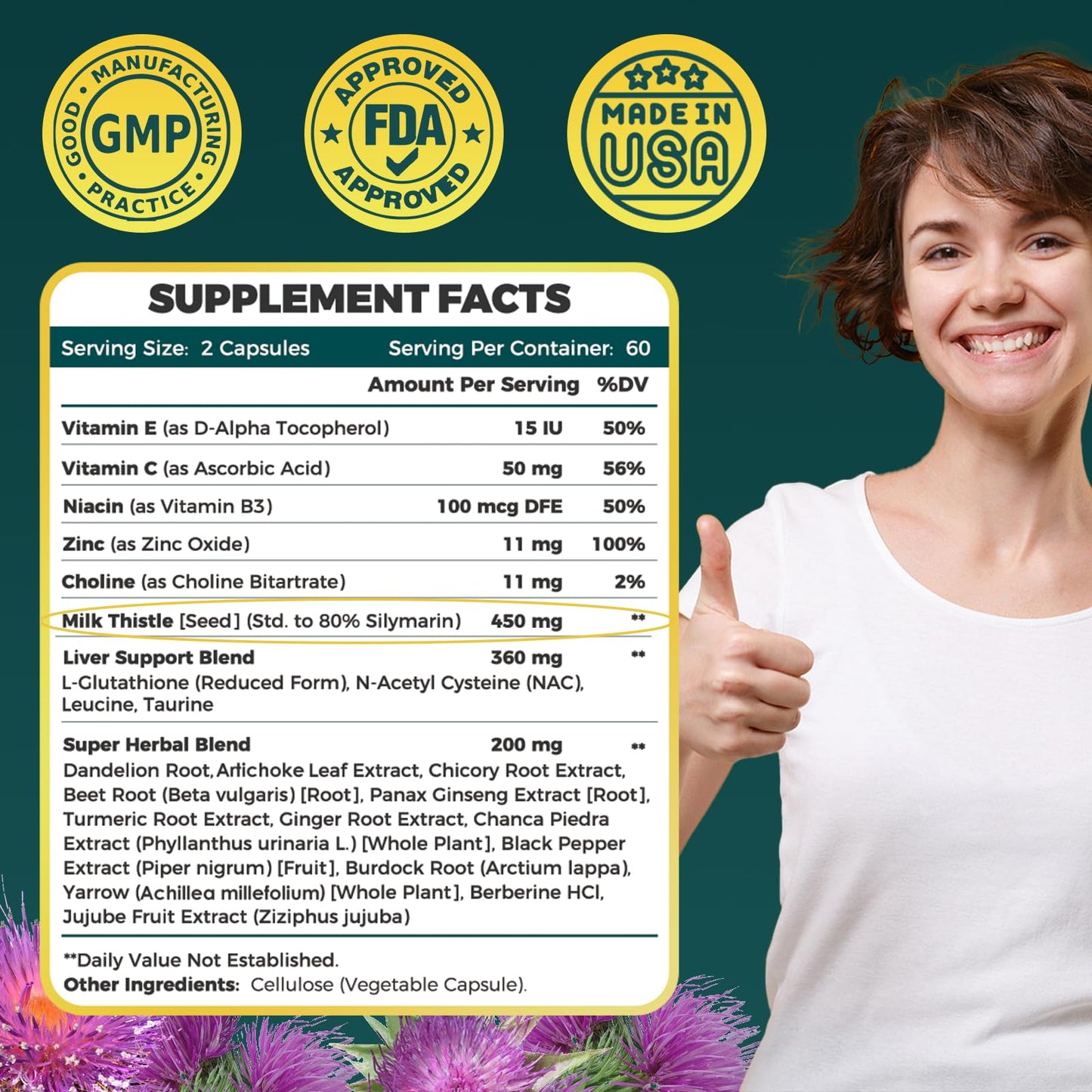 ZEBORA Milk Thistle Supplement Capsule 120 Count
