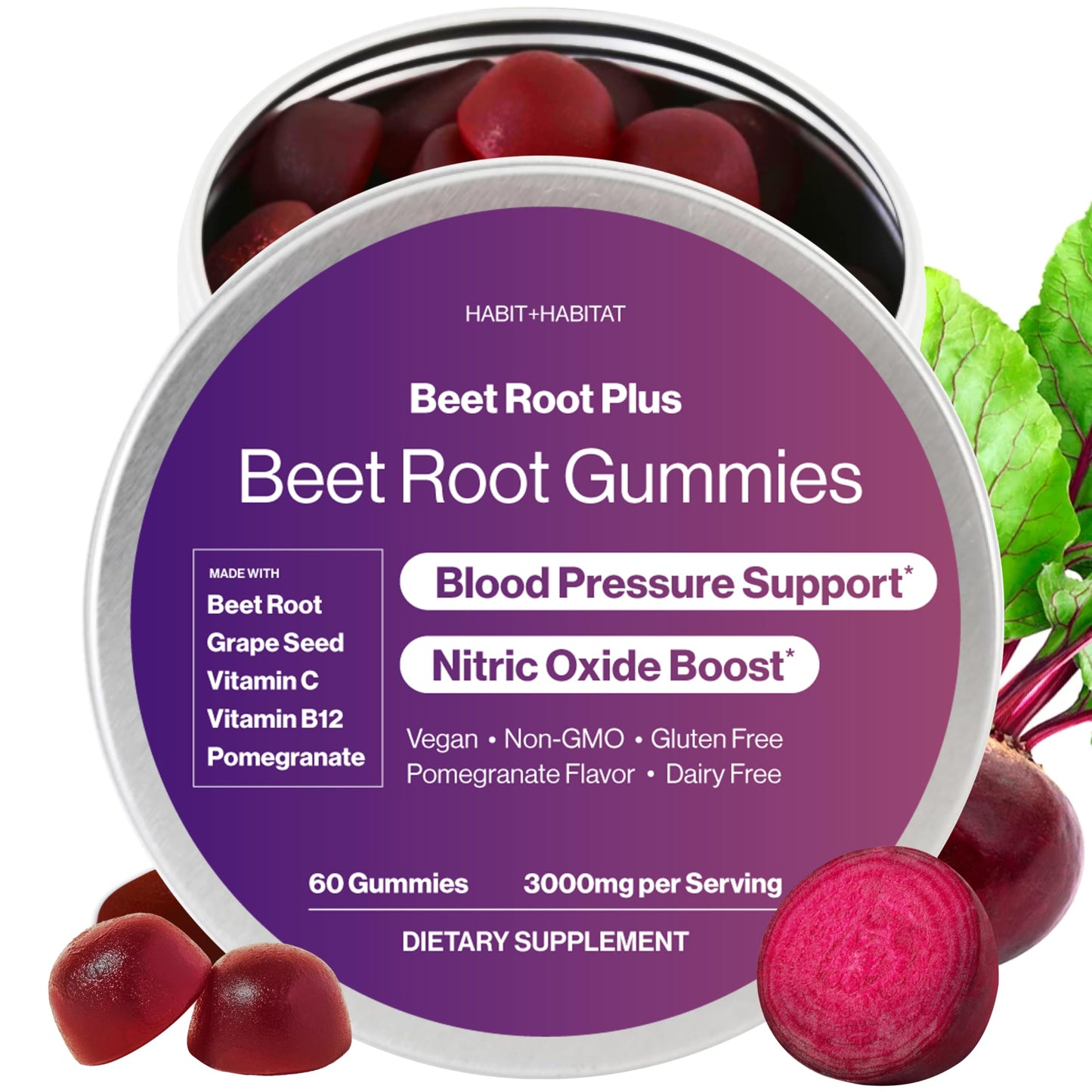 Habit + Habitat Beet Root Gummies, 60 Gummies