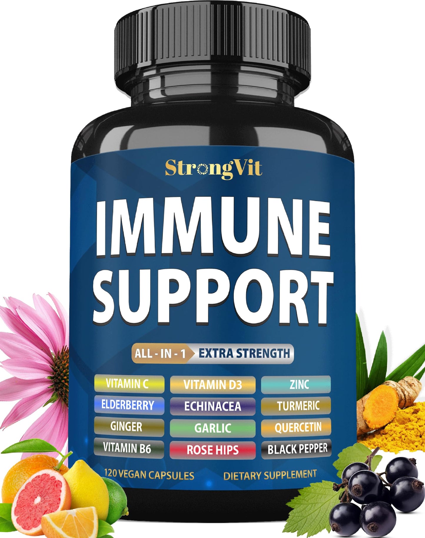 StrongVit Immune Support 12-in-1 Complex Capsule, 120 Count