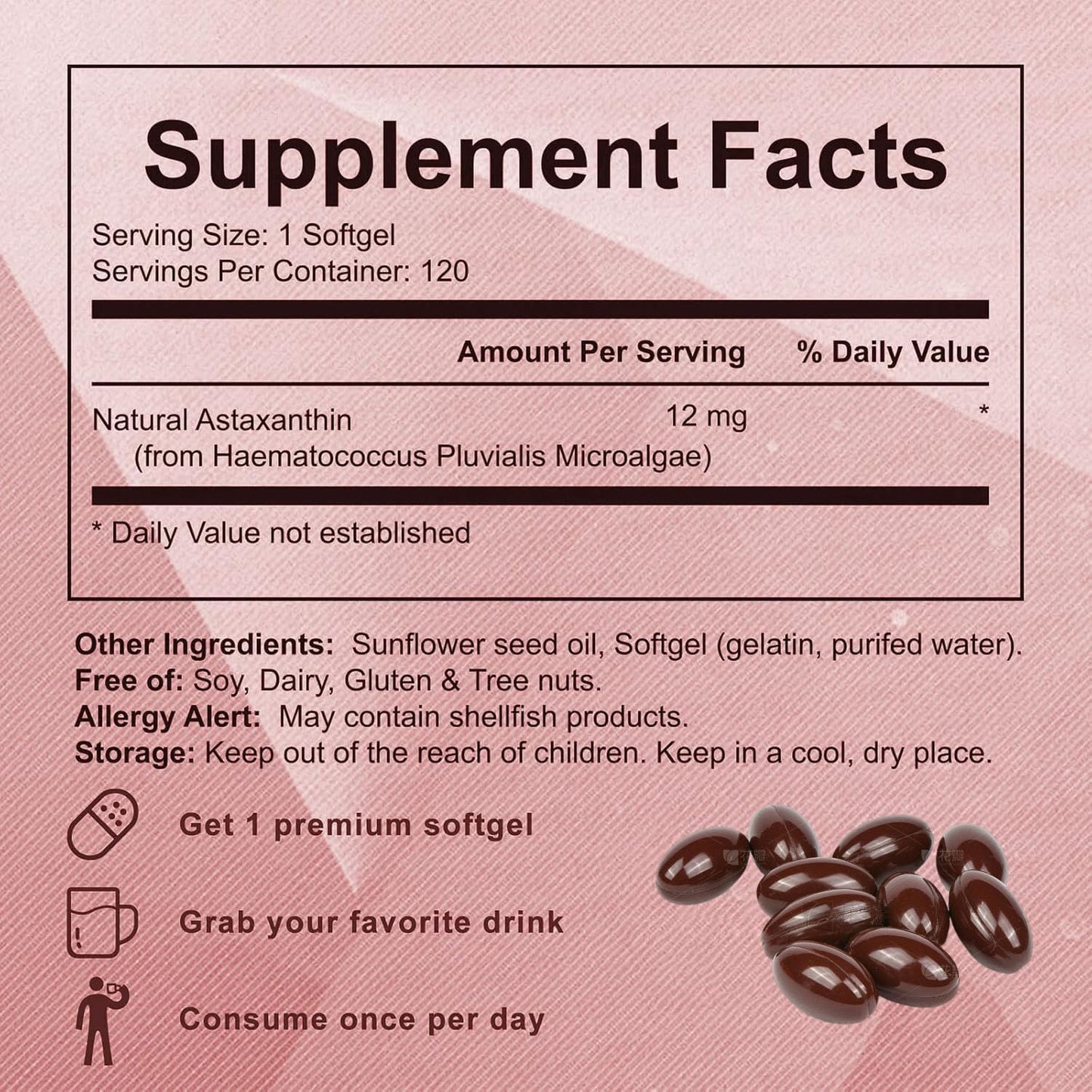 Yoqpoe Astaxanthin 12mg Softgel, 1 Count