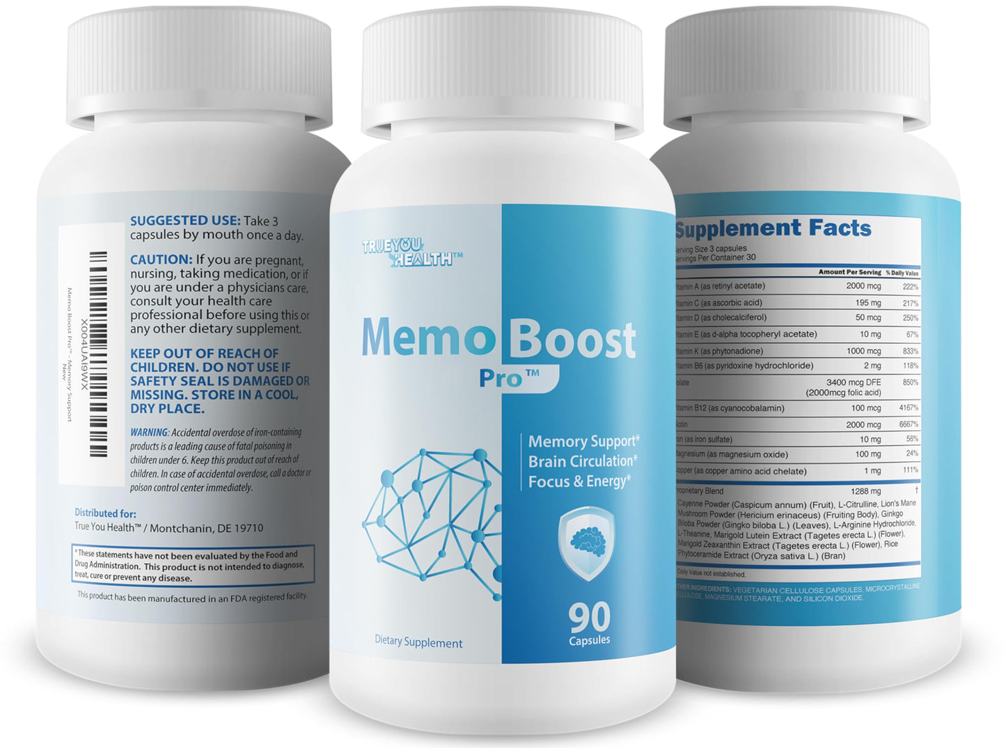 True You Health Memo Boost Pro Capsules 90 Count