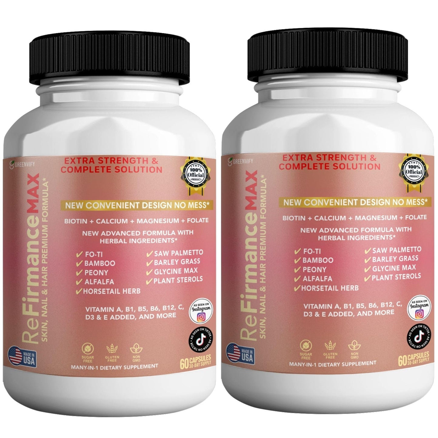 GREENVIFY ReFirmanceMax Hair Growth Supplement, 120 Capsules