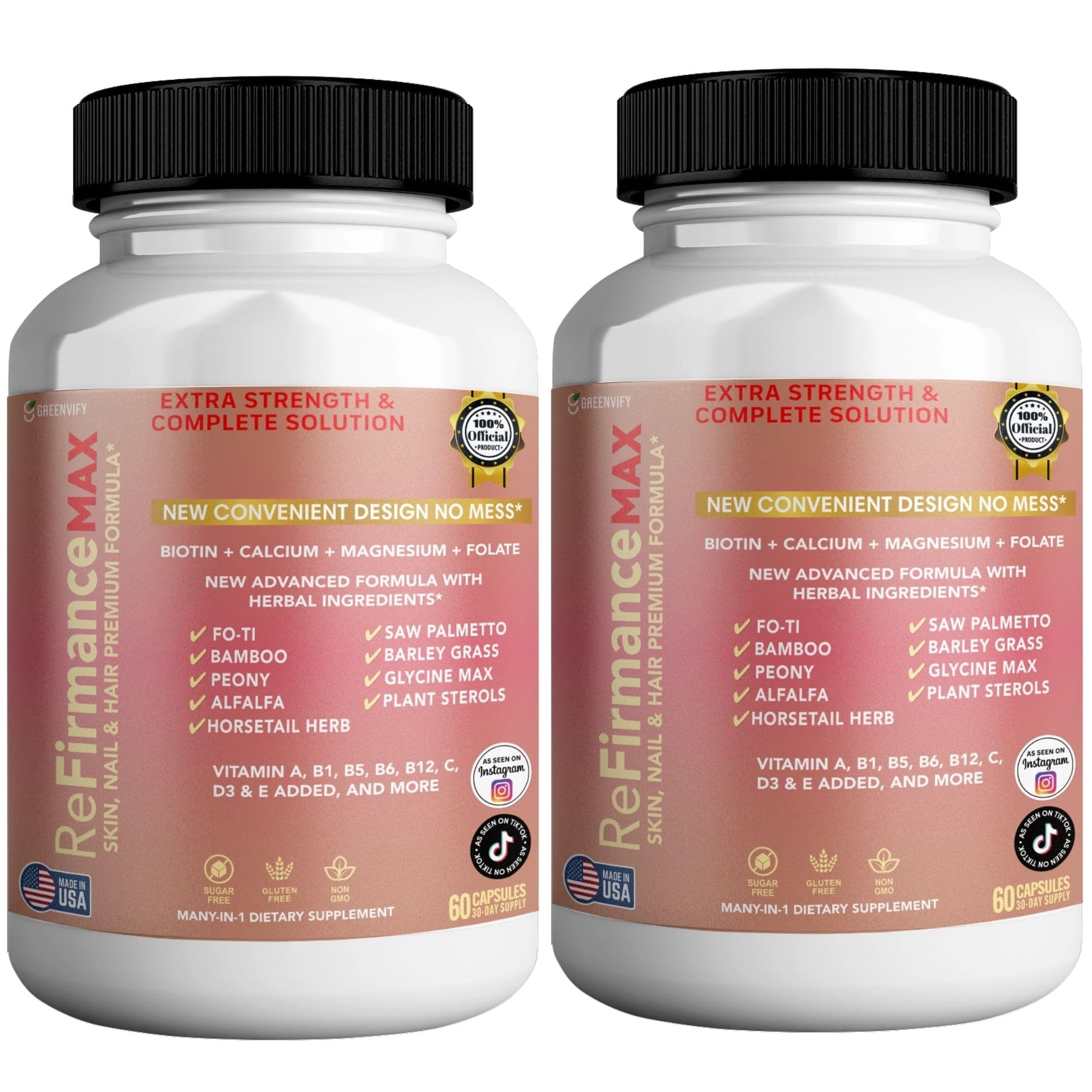 GREENVIFY ReFirmanceMax Hair Growth Supplement, 120 Capsules