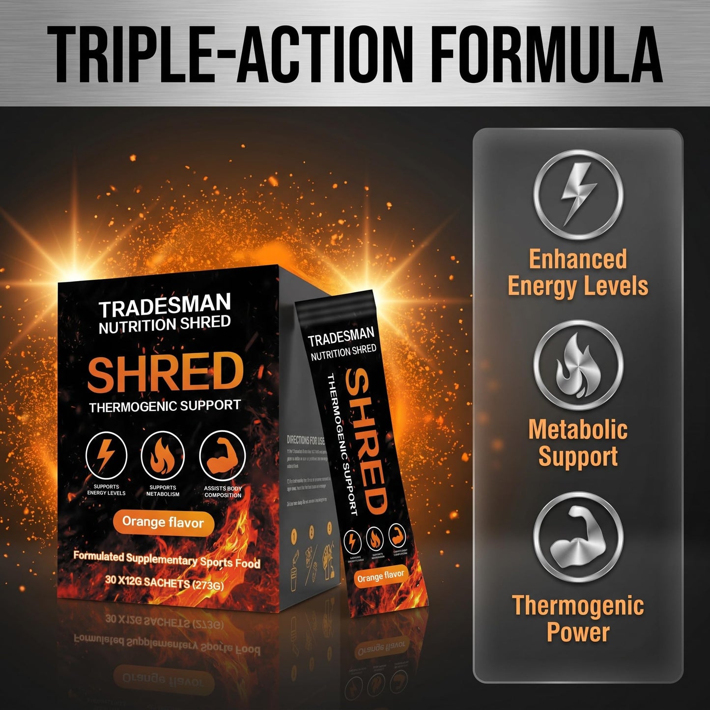 Tradesman Nutrition Shred Thermogenic Protein Powder 30 Sachets