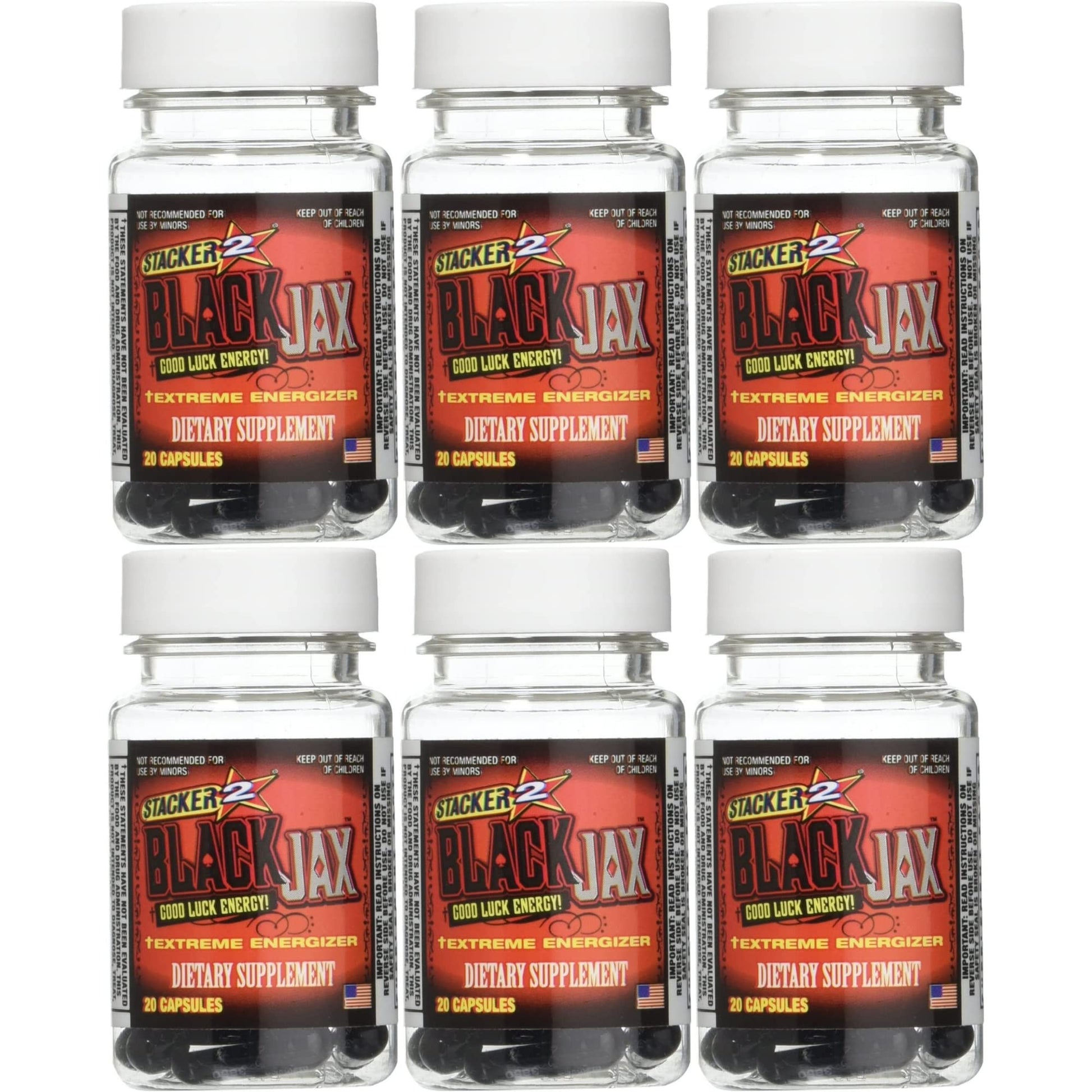 STACKER 2 Black Jax Good Luck Energy Extreme Energizer Dietary Supplement 120 Capsules