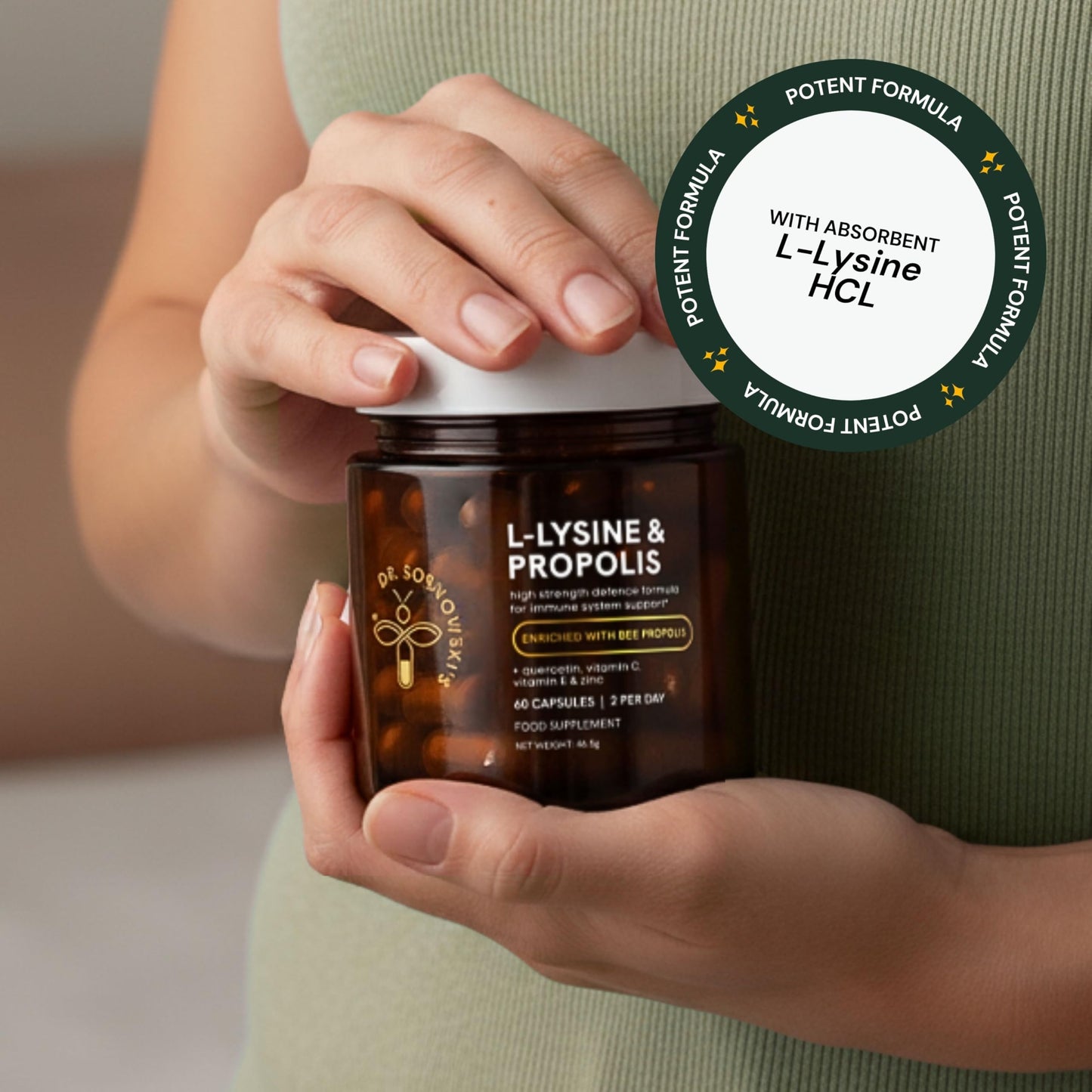 Dr Sosnowski's L-Lysine & Propolis Supplements Capsules 60 Count